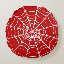 Red Web Rond Kussen