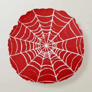 Red Web Rond Kussen