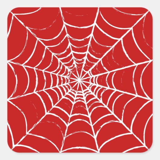 Red Web Vierkante Sticker (Voorkant)