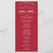 RED WEDDING PROGRAMMA |  ELEGANTIE PROGRAMMAKAART (Achterkant)