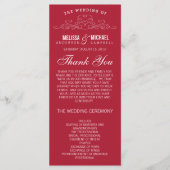 RED WEDDING PROGRAMMA |  ELEGANTIE PROGRAMMAKAART (Voorkant)