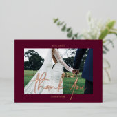 Red Wedding Real Folie 2 foto's Bedankt kaarten (Staand Voorkant)