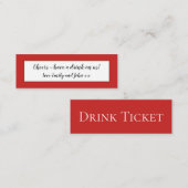 Red Wedding Receptie Drinken Ticket (Voorkant / Achterkant)