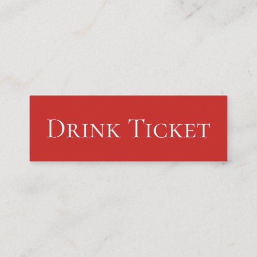 Red Wedding Receptie Drinken Ticket (Achterkant)