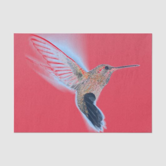 RED-weefsel FLYYING HUMMINGBIRD Tissuepapier (Voorkant)