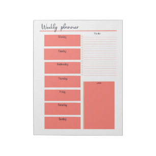 Red Weekly Planner-laptop Notitieblok