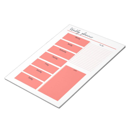 Red Weekly Planner-laptop Notitieblok (Schuin)