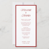 Red Welcome and Thanks Classic Wedding Bedankkaart (Voorkant)