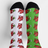 Red Welsh Dragon Custom Monogram Sokken (Top)