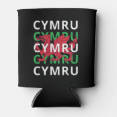Red Welsh Dragon Cymru Herhaling Text Wales Roots Blikjeskoeler (Voorkant)