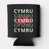 Red Welsh Dragon Cymru Herhaling Text Wales Roots Blikjeskoeler (Achterkant)