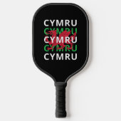 Red Welsh Dragon Cymru Herhaling Text Wales Roots Pickleball Paddle (Voorkant)