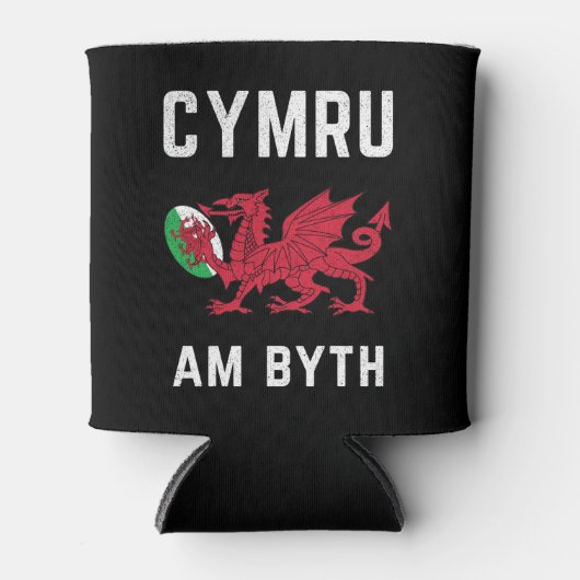 Red Welsh Dragon Cymru Rugby Fan Wales Blikjeskoeler (Voorkant)