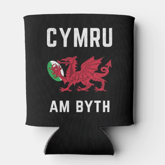Red Welsh Dragon Cymru Rugby Fan Wales Blikjeskoeler (Achterkant)
