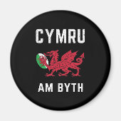 Red Welsh Dragon Cymru Rugby Fan Wales Magneet (Voorkant)