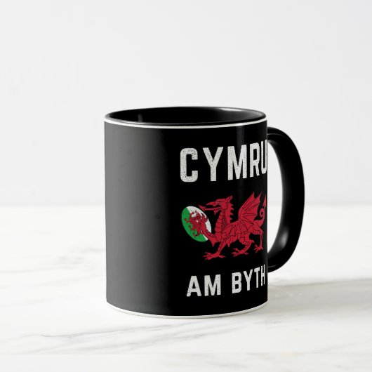 Red Welsh Dragon Cymru Rugby Fan Wales Mok (Voorkant rechts)
