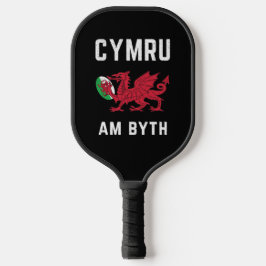 Red Welsh Dragon Cymru Rugby Fan Wales Pickleball Paddle