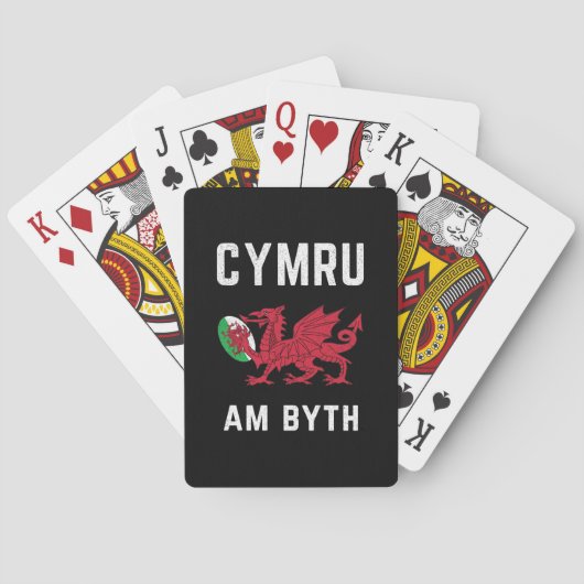 Red Welsh Dragon Cymru Rugby Fan Wales Pokerkaarten (Achterkant)