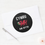 Red Welsh Dragon Cymru Rugby Fan Wales Ronde Sticker (Envelop)