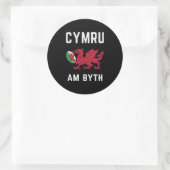 Red Welsh Dragon Cymru Rugby Fan Wales Ronde Sticker (Tas)