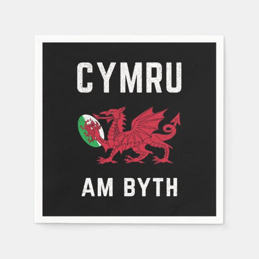 Red Welsh Dragon Cymru Rugby Fan Wales Servet (Voorkant)