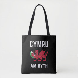 Red Welsh Dragon Cymru Rugby Fan Wales Tote Bag