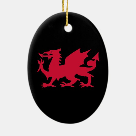 Red Welsh Dragon Keramisch Ornament (Achterkant)