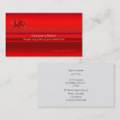 Red Welsh Dragon op rode metalen blik Visitekaartje (Voorkant / Achterkant)