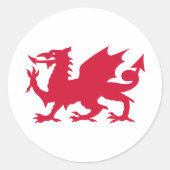 Red Welsh Dragon Ronde Sticker (Voorkant)