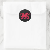 Red Welsh Dragon Ronde Sticker (Tas)