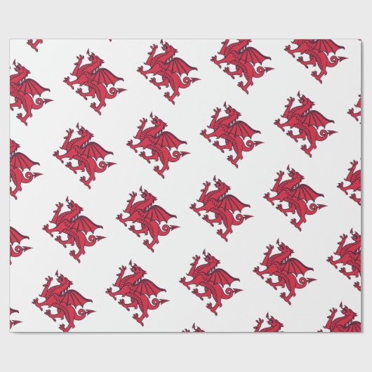Red Welsh/ Wales Dragon Cadeaupapier (Vlak)