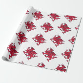Red Welsh/ Wales Dragon Cadeaupapier (Uitgerold)