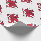 Red Welsh/ Wales Dragon Cadeaupapier (Hoek)