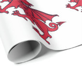 Red Welsh/ Wales Dragon Cadeaupapier (Rol Hoek)