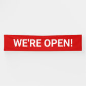 Red We're Open Business Spandoek (Horizontaal)