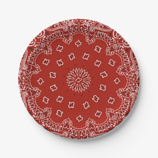 Red Western Bandana-patroon bord (Voorkant)
