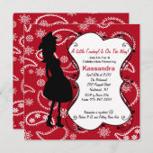 Red Western Moeder om Baby shower uit te nodigen Kaart (Voorkant / Achterkant)