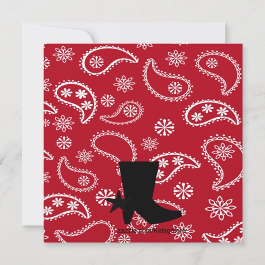 Red Western Moeder om Baby shower uit te nodigen Kaart (Achterkant)