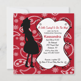 Red Western Moeder om Baby shower uit te nodigen Kaart