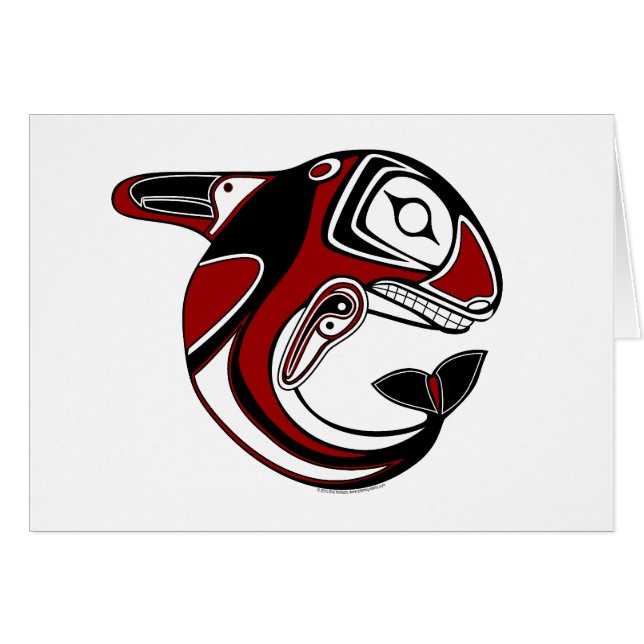Red Whale Totem-kaart (Voorkant Horizontaal)