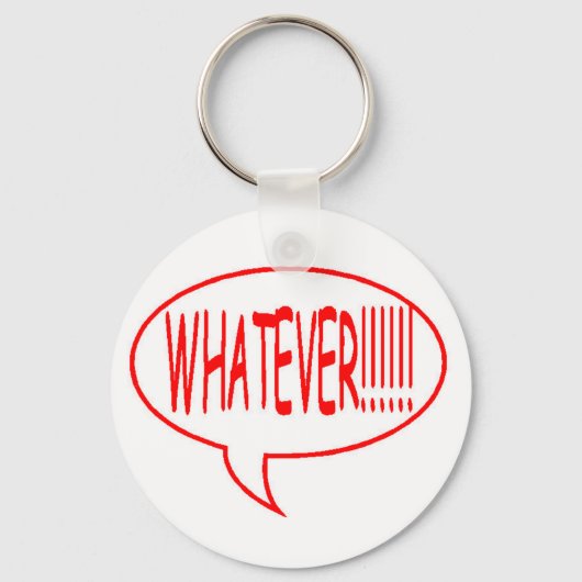 Red What Speech Bubble Sleutelhanger (Voorkant)