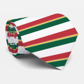 Red Wheat Gold Green & White Horizontal Stripe Str Stropdas (Opgerold)