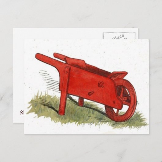 Red Wheelbarrow Briefkaart (Voorkant / Achterkant)