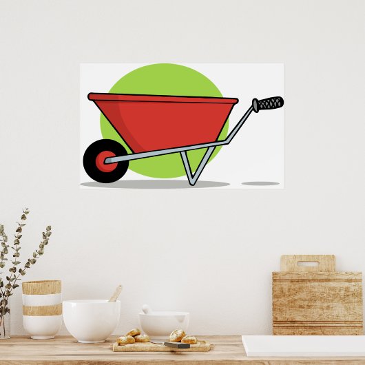 Red Wheelbarrow Poster (Keuken)