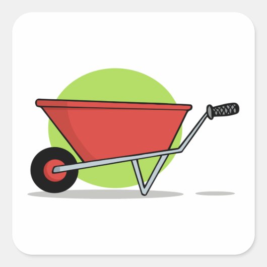 Red Wheelbarrow Vierkante Sticker (Voorkant)