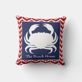 Red Whie en Blue Crab personaliseer Nautical Pool Kussen