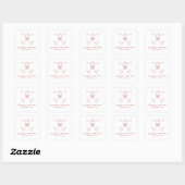 Red Whimsical Flourish Monogram Wedding Stickers (Vel)