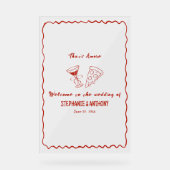 Red Whimsical Frame That's Amore Italian Wedding Acryl Bord (Voorkant)