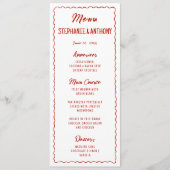 Red Whimsical Frame That's Amore Italian Wedding Menu (Voorkant)