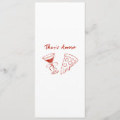 Red Whimsical Frame That's Amore Italian Wedding Menu (Achterkant)